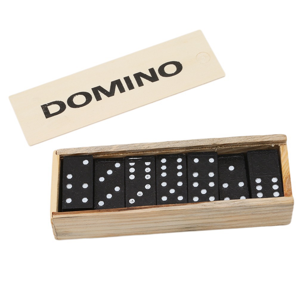 Board Game Monopoli - 28 buah kotak kayu domino hitam