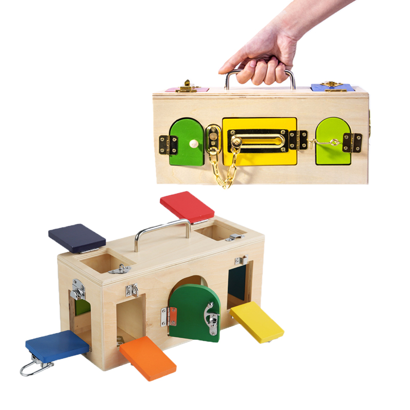 Board Game Box - Kotak kunci Montessori mainan kayu papan