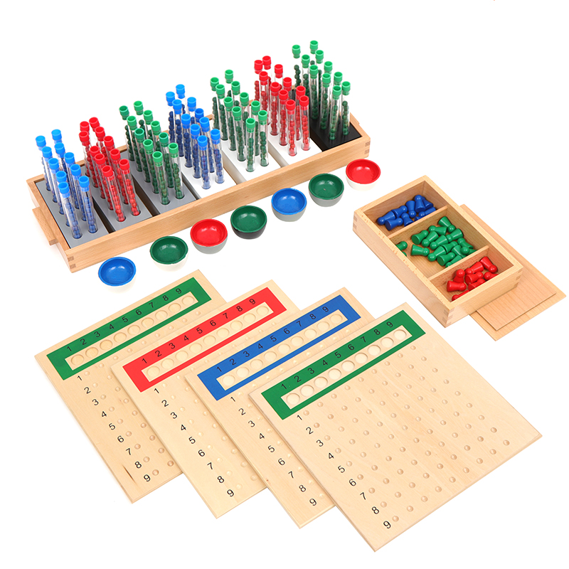Board Game Youtube - Montessori bahan matematika tabung divisi panjang