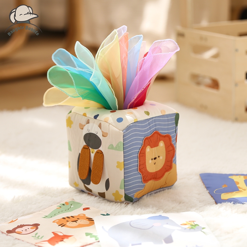 Board Game Box - Mainan Montessori kotak tisu hewan katun