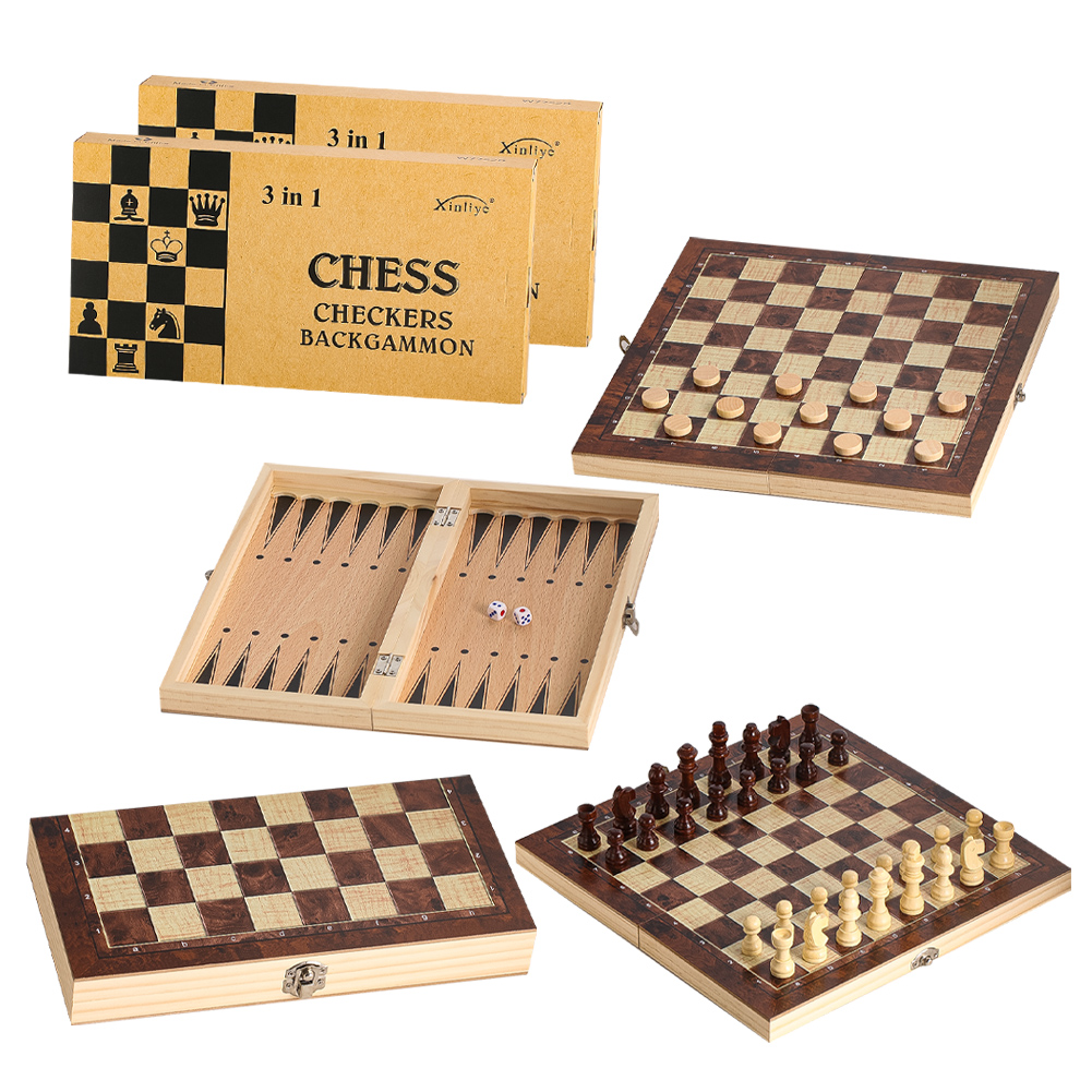 Board Game Zenith - Set Catur, Backgammon, dan Checker Kayu