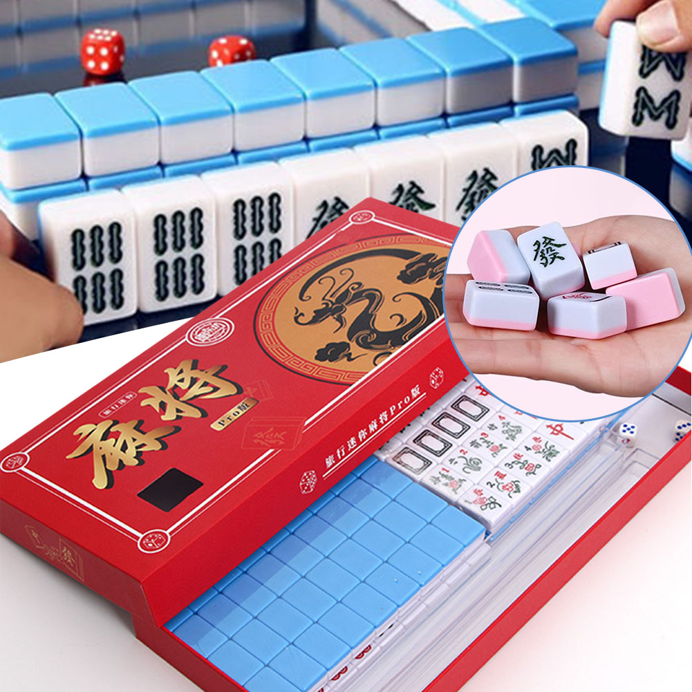 Board Game Box - Set Mahjong Mini Perjalanan Portabel Set