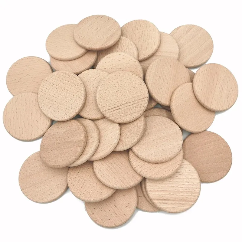 Board Game Zenith - 50PCS Lingkaran Kayu Bulat Tanpa Finishing,