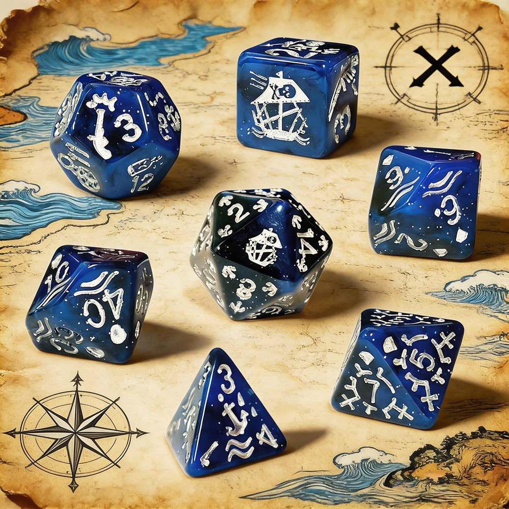 7 Buah/Set Set Dadu Bertema Ba - Board Game Pirates ulasan dan harga