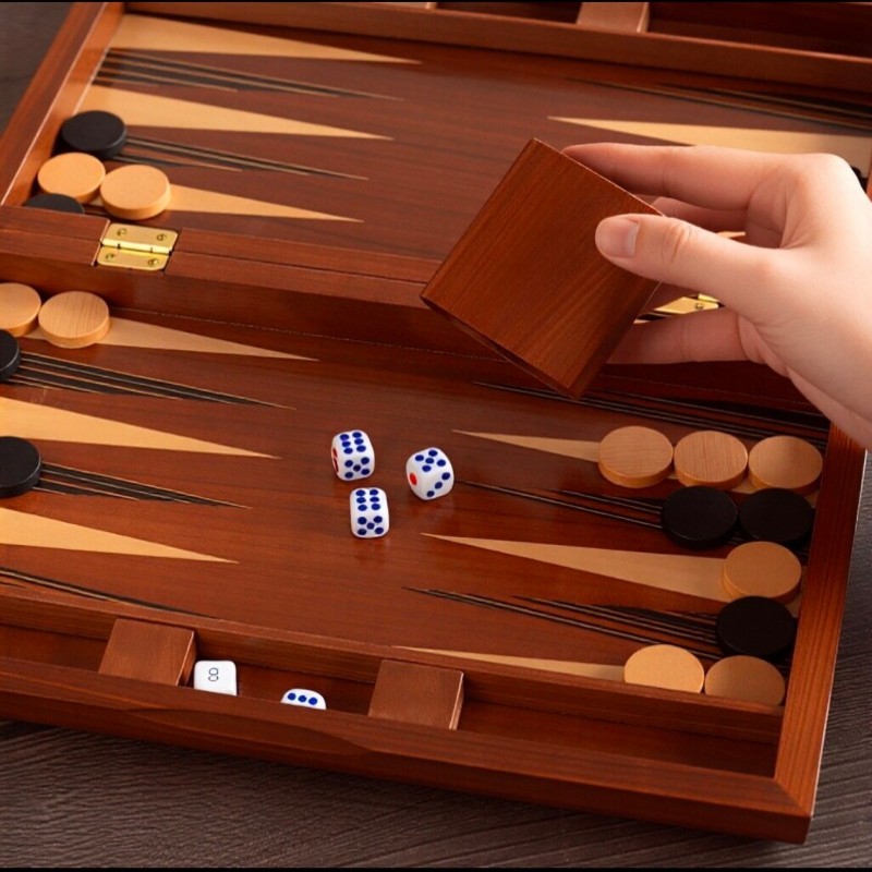 Backgammon Kayu Solid 11-19 In - Board Game Zenith ulasan dan harga